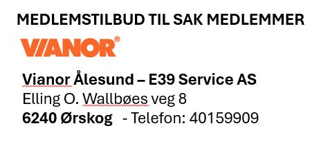 Artikkelbilde til artikkelen SAK Medlems avtale E39 Service AS Ørskog